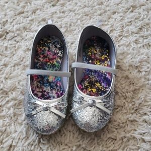 Silver glitter shoes